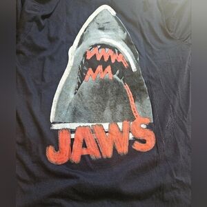 Jaws NWT Long Sleeve Graphic Tee Dark Blue Jaws Logo New With Tags Size L Unisex
